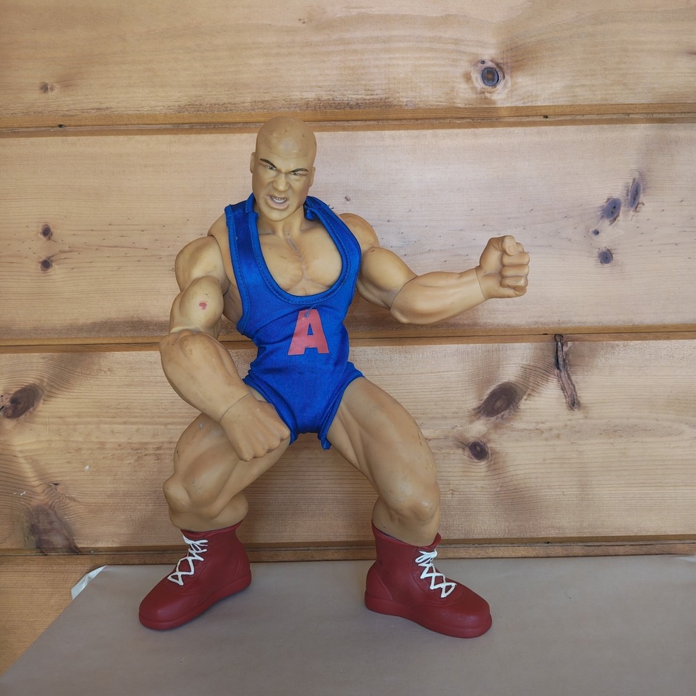 2005 Jakks Pacific WWE Kurt Angle Ring Giants 14" Poseable Action Figure Vintage